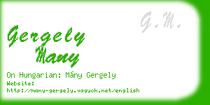 gergely many business card